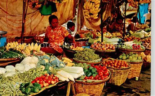 AK / Ansichtskarte 73848320 Bangkok_Thailand Boat Women Vendors Fruits in the Klong Lod Bangkok on Week end Market 