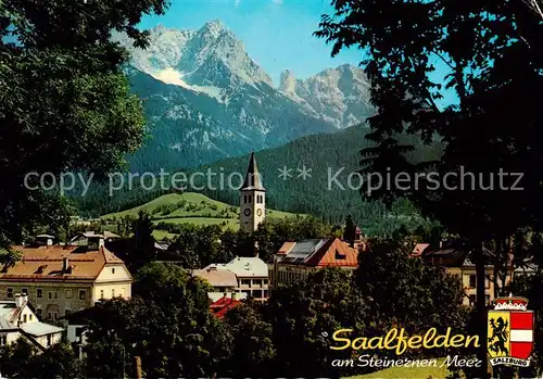 AK / Ansichtskarte  Saalfelden_Steinernes_Meer_AT Panorama mit Kirche 