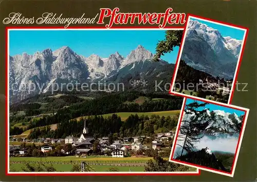 AK / Ansichtskarte  Pfarrwerfen_Pinzgau_AT mit Tennegebirge Werfenweng Hochkoenig Burg Hohenwerfen 