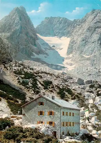 AK / Ansichtskarte 73848376 Blaueishuette_1700m_Hochkalter_Berchtesgaden Blaueisspitze Hochkalter und Blaueisgletscher 