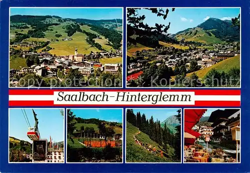 AK / Ansichtskarte  Saalbach_-Hinterglemm_AT Panorama Seilbahn Tennisplatz Wanderweg Ortspartie 