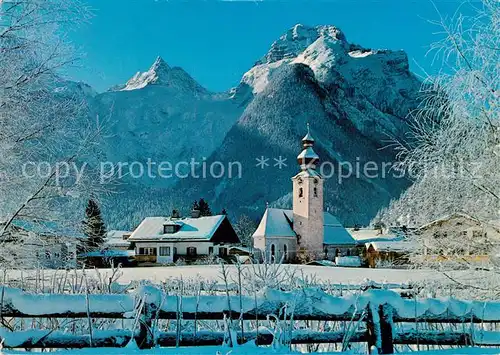 AK / Ansichtskarte  Lofer_AT mit Kirche Loferer Steinberge mit Reifhorn und Breithorn 