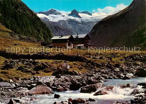 AK / Ansichtskarte  Bramberg_Habachtal_Wildkogel_AT Gasthof Alpenrose  mit Habachkees und Schwarzkopf 