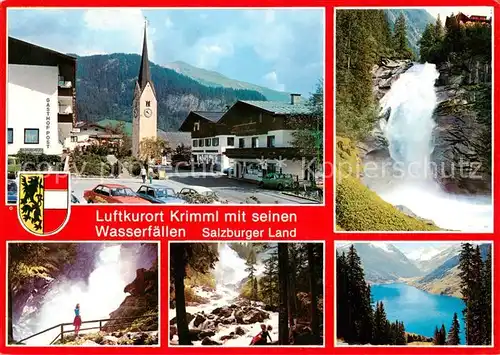 AK / Ansichtskarte 73848427 Krimml_Pinzgau_AT Ortspartie Mittlerer Fall mit Gasthof Schoenangerl und Sandner Kanzel Oberer Fall Gerlos Stausee Durlassboden 