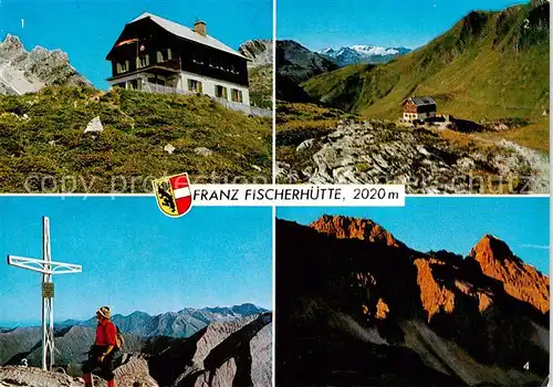 AK / Ansichtskarte  Franz-Fischerhuette_2001m_Radstaedter-Tauern_Radstadt_AT mit Faulkogel und Ankogel Gipfelkreuz Mosermandl Sonnenuntergang am Mosermandl 