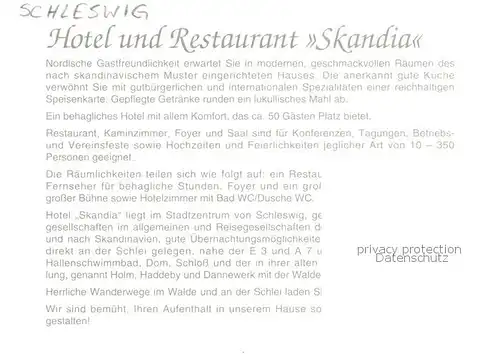 AK / Ansichtskarte 73848451 Schleswig_Holstein Hotel Restaurant Skandia Schleswig_Holstein