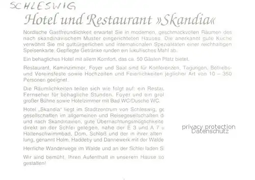 AK / Ansichtskarte  Schleswig_Holstein Hotel Restaurant Skandia Schleswig_Holstein