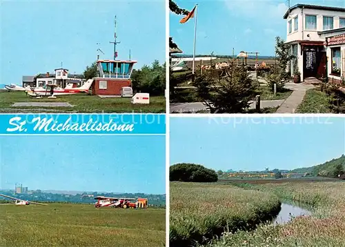 AK / Ansichtskarte  St_Michaelisdonn Flugplatz Fliegerklause Landschaftspanorama St_Michaelisdonn