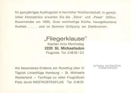 AK / Ansichtskarte 73848462 St_Michaelisdonn Flugplatz Fliegerklause Landschaftspanorama St_Michaelisdonn