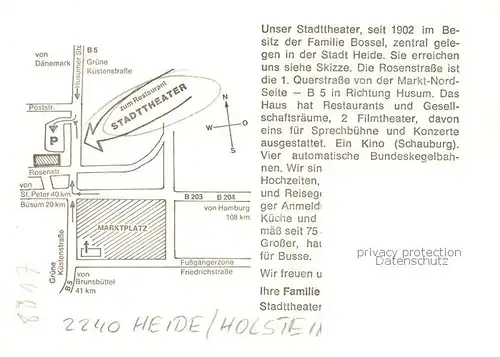 AK / Ansichtskarte 73848468 Heide_Holstein Stadttheater Restaurant Kegelbahn Heide_Holstein