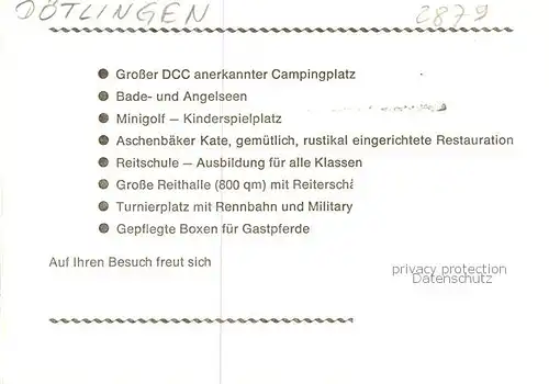 AK / Ansichtskarte 73848472 Doetlingen Campingplatz Gaststaette Aschenbaeker Kate Reithalle Reitschule Doetlingen