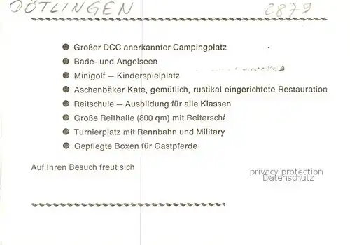 AK / Ansichtskarte  Doetlingen Campingplatz Gaststaette Aschenbaeker Kate Reithalle Reitschule Doetlingen