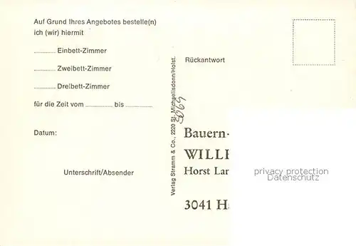 AK / Ansichtskarte  Harber_Moor Urlaub auf dem Bauernhof Pension Willenbockel Harber Moor