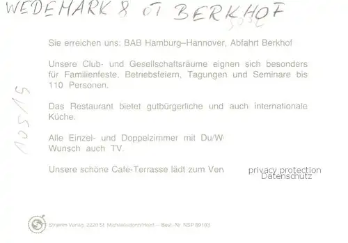 AK / Ansichtskarte  Berkhof Hotel Tannenhof Restaurant Terrasse Fremdenzimmer Berkhof