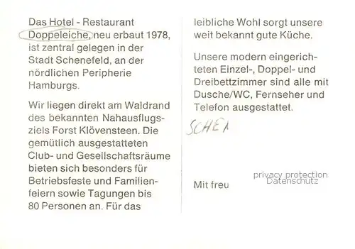 AK / Ansichtskarte  Schenefeld_Hamburg Hotel Restaurant Doppeleiche Schenefeld Hamburg