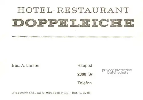 AK / Ansichtskarte 73848499 Schenefeld_Hamburg Hotel Restaurant Doppeleiche Schenefeld Hamburg