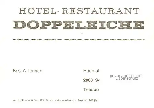 AK / Ansichtskarte  Schenefeld_Hamburg Hotel Restaurant Doppeleiche Schenefeld Hamburg