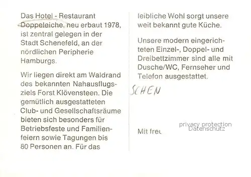 AK / Ansichtskarte  Schenefeld_Hamburg Hotel Restaurant Doppeleiche Schenefeld Hamburg