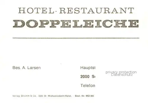 AK / Ansichtskarte  Schenefeld_Hamburg Hotel Restaurant Doppeleiche Schenefeld Hamburg