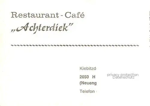 AK / Ansichtskarte  Neuengamme_Hamburg Restaurant Café Achterdiek 