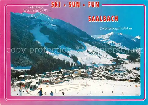 AK / Ansichtskarte  Saalbach_-Hinterglemm_AT mit Schattberg Westgipfel und Zwoelferkogel