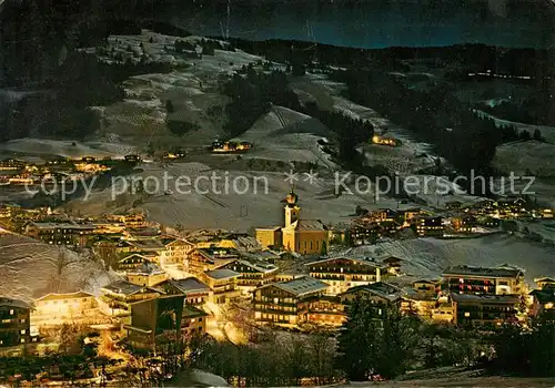 AK / Ansichtskarte  Saalbach_-Hinterglemm_AT Skidorf bei Nacht 