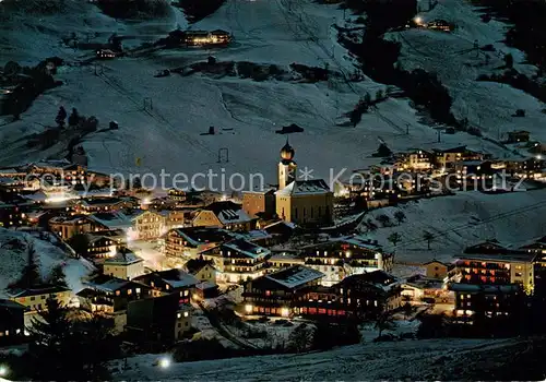 AK / Ansichtskarte  Saalbach_-Hinterglemm_AT Skidorf bei Nacht 