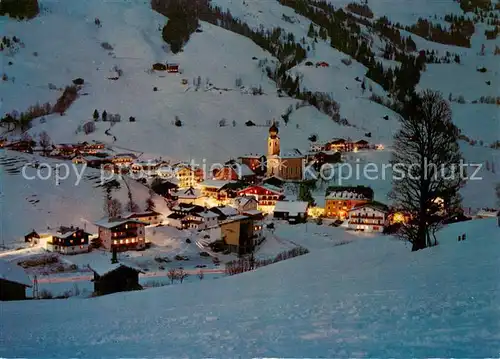 AK / Ansichtskarte  Saalbach_-Hinterglemm_AT Skidorf bei Nacht 