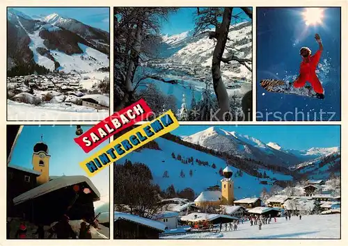 AK / Ansichtskarte  Saalbach_-Hinterglemm_AT Panorama Kirche Teilansichten 