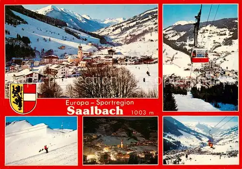 AK / Ansichtskarte  Saalbach_-Hinterglemm_AT Talschluss Seilbahn zum Schattberg Gipfellifte Saalbach bei Nacht Kohlmais Sessellift 