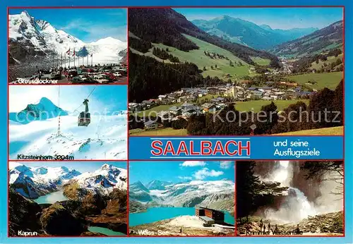 AK / Ansichtskarte 73848578 Saalbach_-Hinterglemm_AT Grossglockner Kitzsteinhorn Kaprun Panorama Weiss See Krimmler Wasserfaelle 