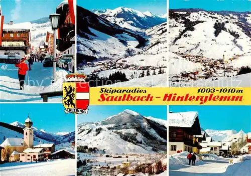 AK / Ansichtskarte 73848579 Saalbach_-Hinterglemm_AT Dorfstrasse Hinterglemm und Zwoelferkogel Kohlmaiskopf Saalbach Zwoelferkogel Dorfstrasse von Hinterglemm 