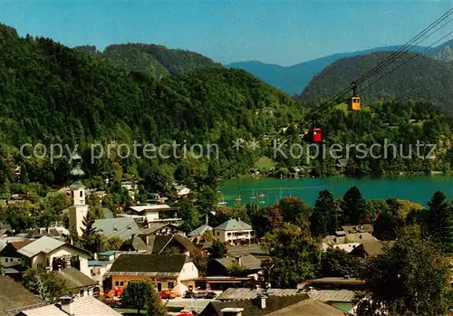 AK / Ansichtskarte  St_Gilgen_Salzkammergut Panorama mit Wolfgansee und Seilbahn auf das Zwoelferhorn St_Gilgen_Salzkammergut