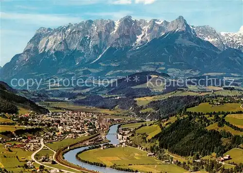 AK / Ansichtskarte  Bischofshofen_am_Zimmerberg_AT Fliegeraufnahme mit Tennengebirge 