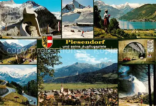 AK / Ansichtskarte 73848617 Piesendorf_Pinzgau_AT Tauernkraftwerke Gletscherbahn Kitzsteinhorn Felbertauern Grossglockner Kehr 2 Krimmler Wasserfaelle 