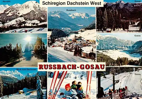 AK / Ansichtskarte 73848626 Russbach-Gosau_Salzkammergut_AT Hornlift Ortsansicht Gosau Dachsteinblick Skilift 