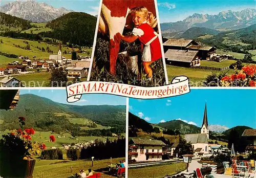 AK / Ansichtskarte  St_Martin_Tennengebirge_Pongau_AT Panorama Panorama Ortspartie mit Kirche 