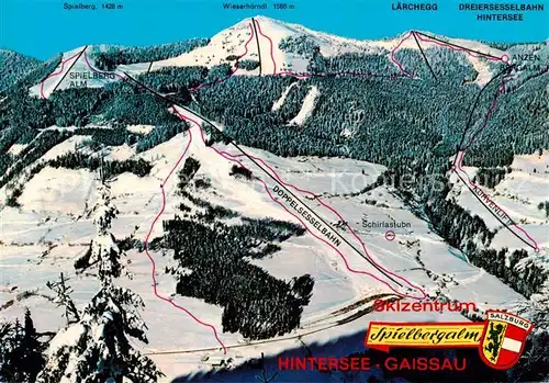 AK / Ansichtskarte 73848644 Hintersee-Gaissau_Vorarlberg_AT Skizentrum Spielbergalm Panoramakarte 