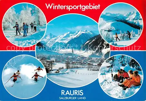 AK / Ansichtskarte 73848658 Rauris-Woerth_AT Panorama mit Sonnblick Skipisten 