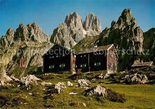 AK / Ansichtskarte  Hofpuerglhuette_1703m_Dachstein_AT Dachstein Kampl Bischofsmuetze Mosermandl 