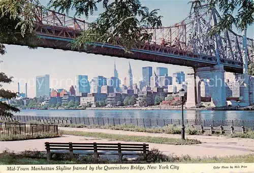 AK / Ansichtskarte  New_York_City Mid Town Manhattan Skyline framed by the Queensboro Bridge New_York_City