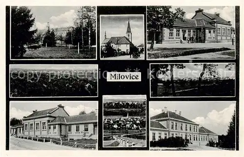 AK / Ansichtskarte 73848742 Milovice_Milowitz_CZ Teilansichten Kirche Panorama 