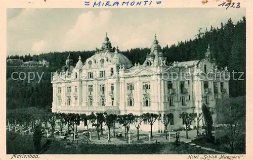 AK / Ansichtskarte  Marienbad_Tschechien_Boehmen Hotel Schloss Miramonti Marienbad_Tschechien