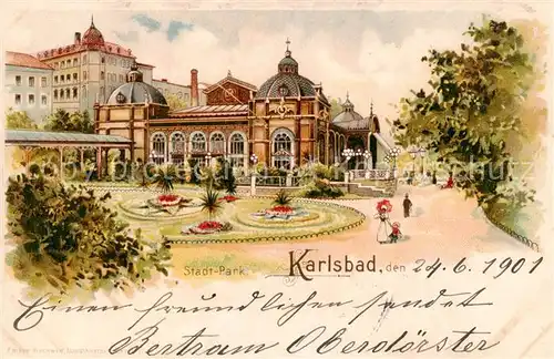 AK / Ansichtskarte  Karlsbad_Eger_Karlovy_Vary Stadt Park 