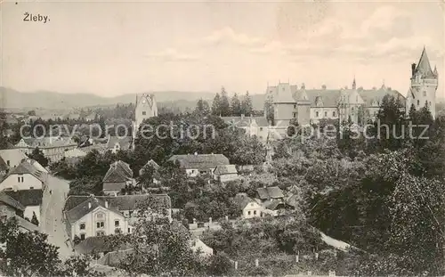 AK / Ansichtskarte  Zleby_CZ Panorama Schloss 