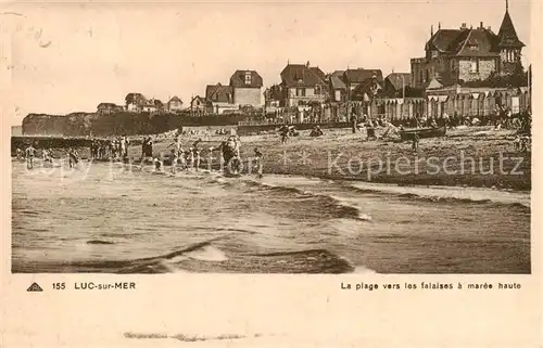 AK / Ansichtskarte  Luc-sur-Mer_14_Calvados La plage vers les falaises a maree haute 