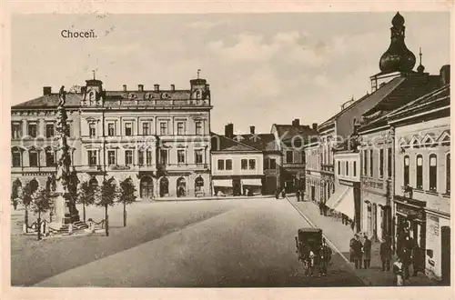 AK / Ansichtskarte  Chocen_Chotzen_CZ Marktplatz Saeule 