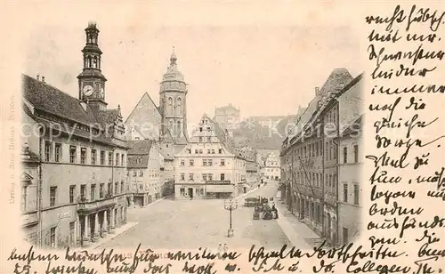 AK / Ansichtskarte  Pirna_Elbe Strassenpartie