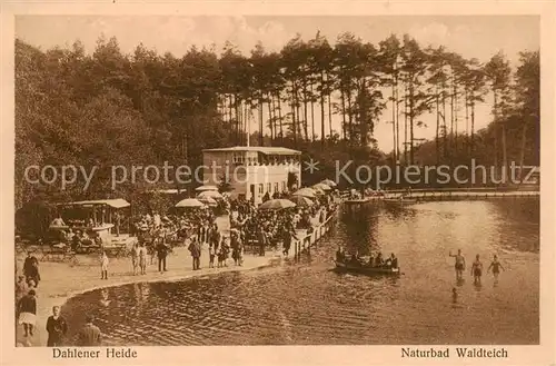 AK / Ansichtskarte  Dahlener-Heide_Dahlen_Sachsen Naturbad Waldteich 