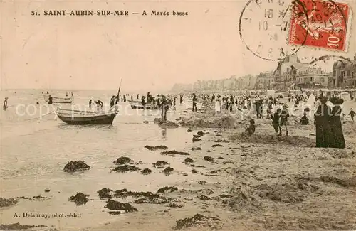 AK / Ansichtskarte  Saint-Aubin-sur-Mer_Calvados A Maree basse Saint-Aubin-sur-Mer